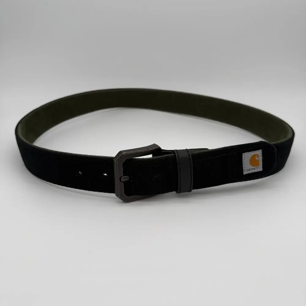 Carhartt Heavy-Duty Woven Web Belt Black Green Rugged Workwear Utility 36